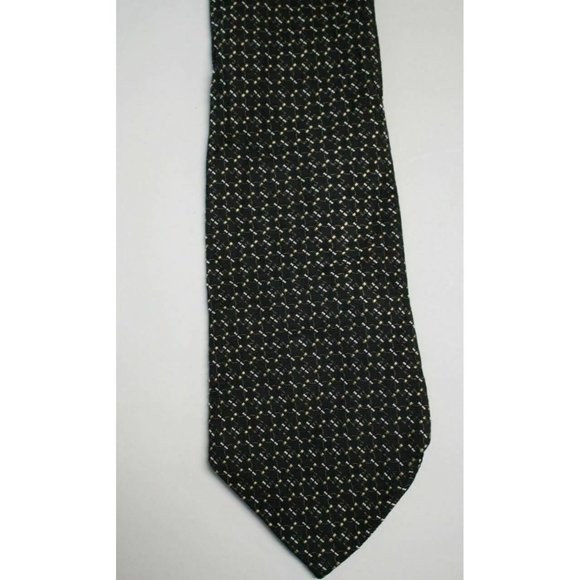 Gucci Link Horsebit Pattern Silk Black Tie - Picture 3 of 3